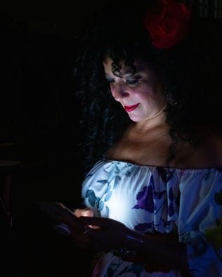 Guy Few and Julie Nesrellah in doorway Copyright © 2024 Matthew Ariss
