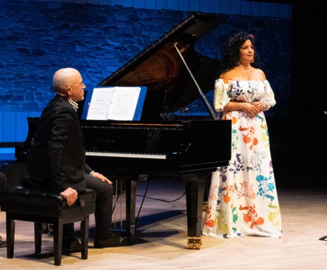 Guy Few at piano with Julie Nesrellah. Copyright © 2024 Mark Rash;